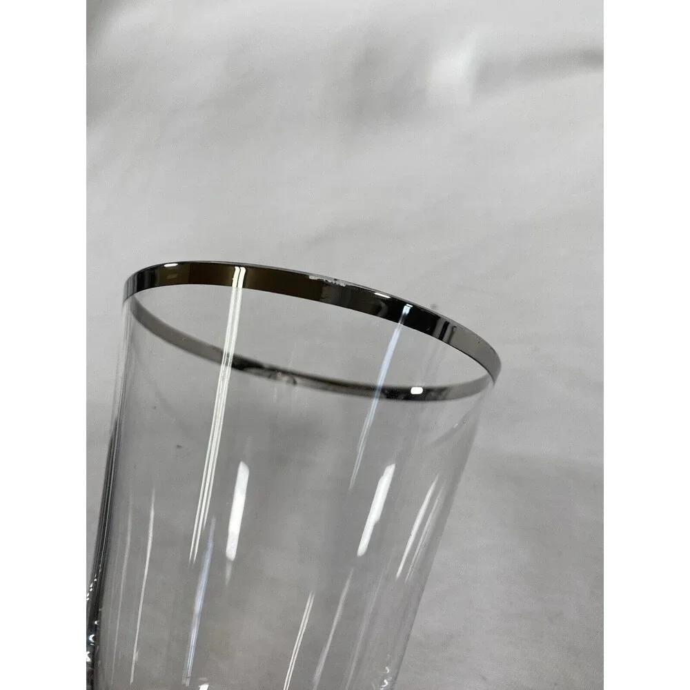 Lot of 5 Lenox Solitaire Platinum Wine Glass Water Goblet Crystal #681 READ